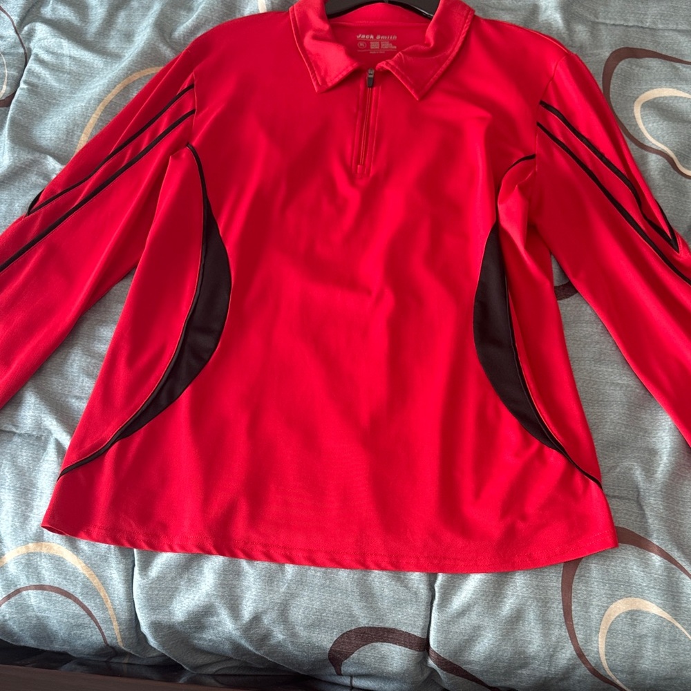 Jack Smith Red Quarter-Zip Polo